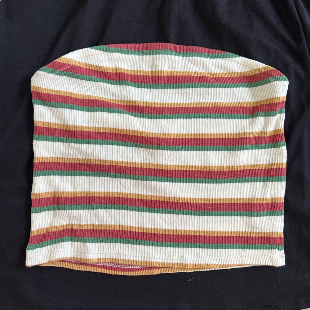 Volcom striped bandeau top nwot